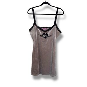 Dolls Kill x Bratz You Wish Silver Velvet Dress Mini Dress Size 1X/2X